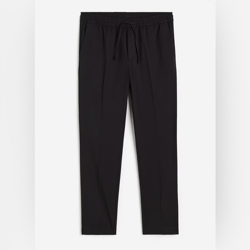 H&M Men’s Slim Fit Black Pants, Elastic Waist, Drawstring 🎁 Gift Idea 🎁